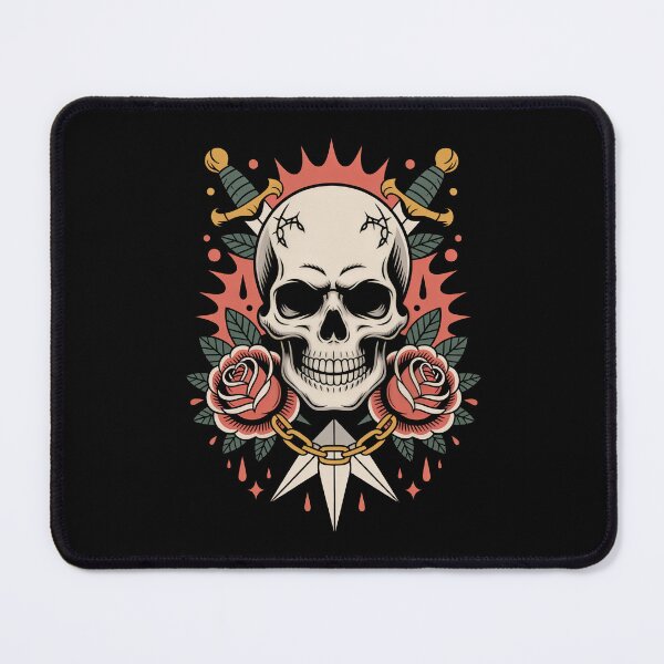 Item preview, Barbed Wire Crown Skull Crossed Daggers Roses Skull Gift designed and sold by Say It With Ink.