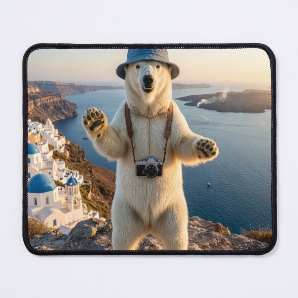 Item preview, Polar Bear Tourist Visits Santorini designed and sold by Tridentulus.