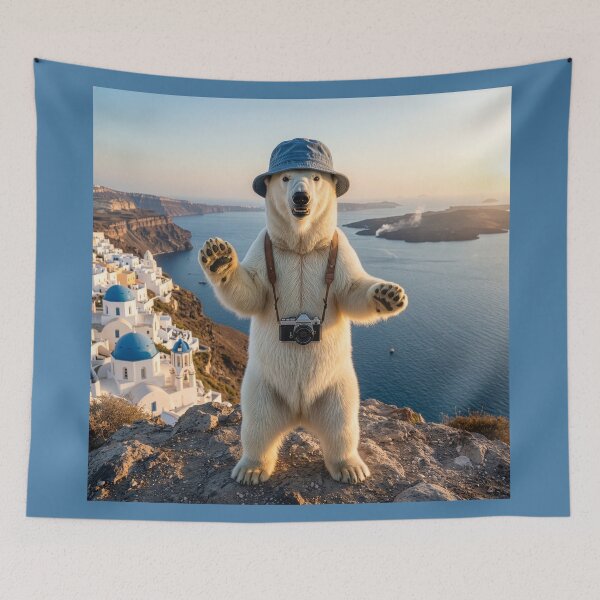 Item preview, Polar Bear Tourist Visits Santorini designed and sold by Tridentulus.