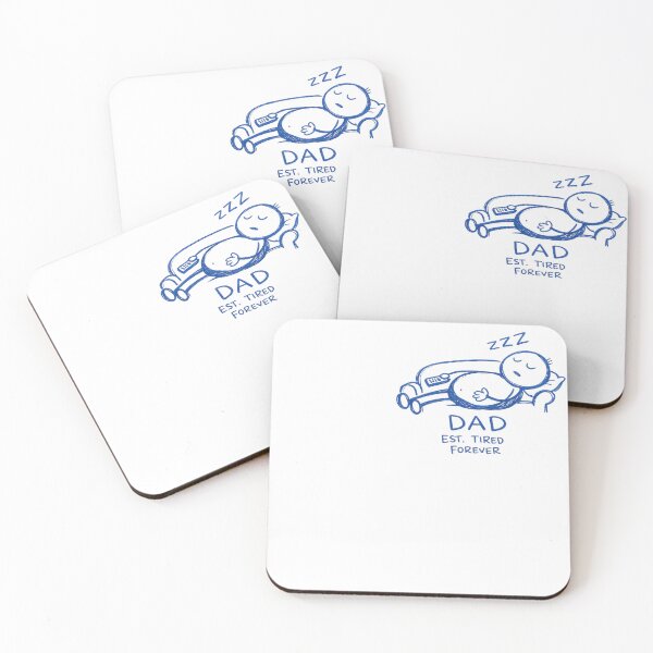 Item preview, Funny DAD EST. TIRED FOREVER Sleeping on Couch Doodle -Blue edition designed and sold by Arbacus.