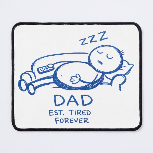 Item preview, Funny DAD EST. TIRED FOREVER Sleeping on Couch Doodle -Blue edition designed and sold by Arbacus.