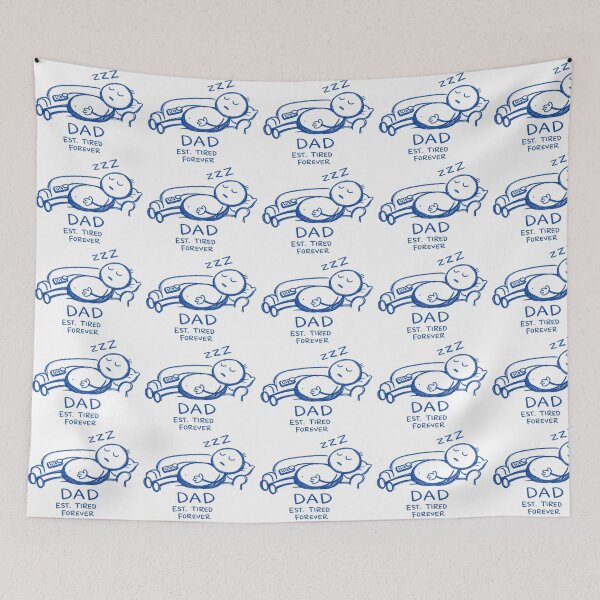 Item preview, Funny DAD EST. TIRED FOREVER Sleeping on Couch Doodle -Blue edition designed and sold by Arbacus.