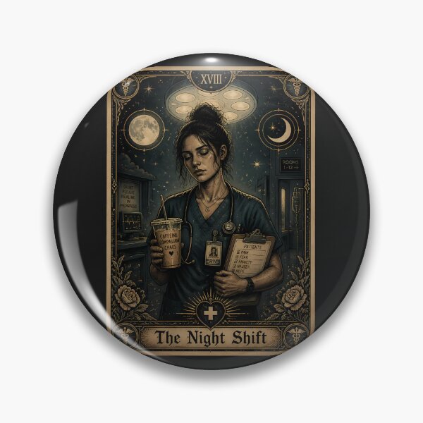 Item preview, The Night Shift Nurse Tarot Card Sticker | Gothic Healthcare Aesthetic designed and sold by VectorJoy.