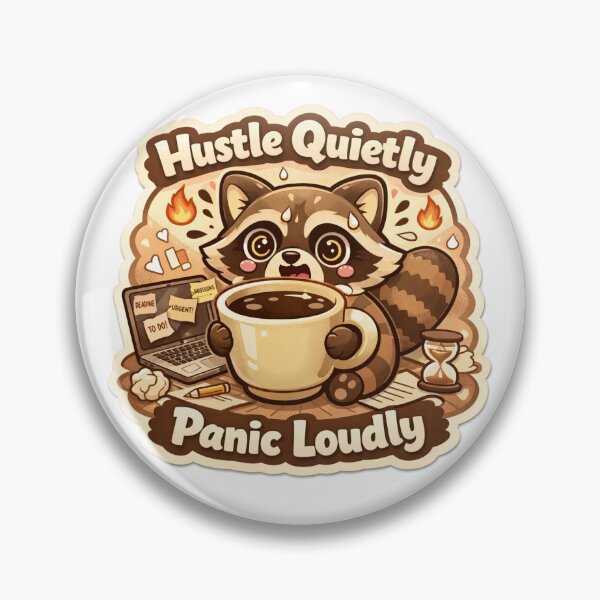 Item preview, Coffee Raccoon Sticker Kawaii Hustle Meme Aesthetic for Students & Burnout Humor designed and sold by CutePrintCorner.