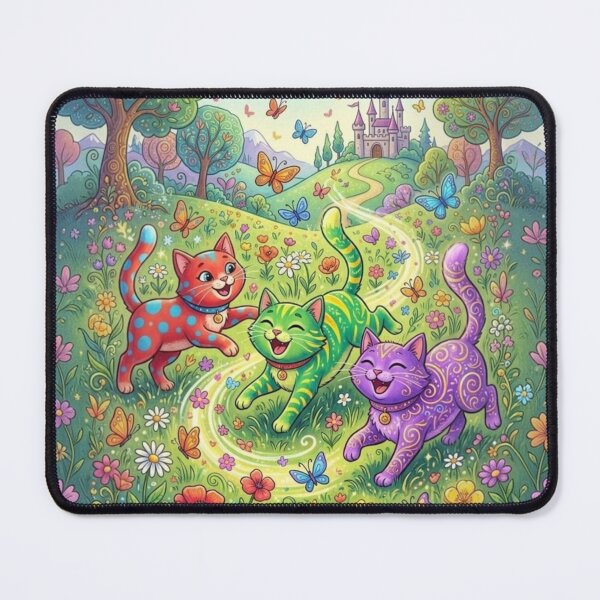 Item preview, Three colorful cartoon cats playing designed and sold by Art-spree.