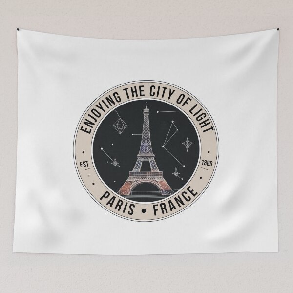 Item preview, Eiffel Tower Paris France Circle Badge Vintage Emblem Art designed and sold by Panom Suavichien.