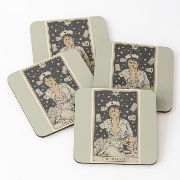 Item preview, The Burnout Nurse Tarot Card | Funny Healthcare Worker Sticker designed and sold by VectorJoy.