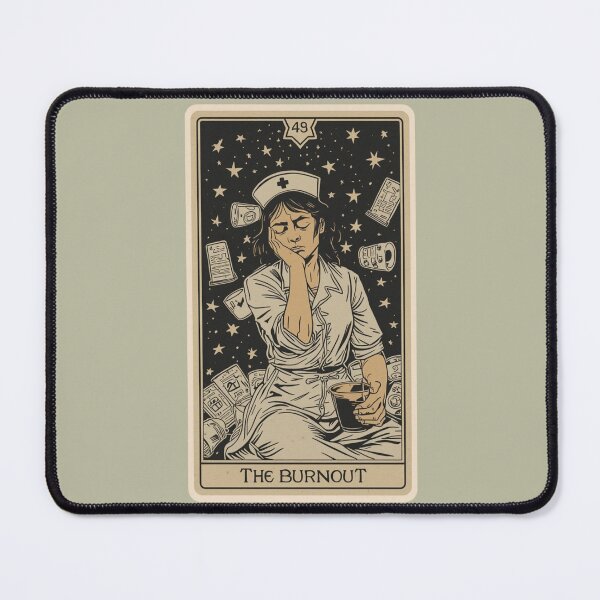 Item preview, The Burnout Nurse Tarot Card | Funny Healthcare Worker Sticker designed and sold by VectorJoy.