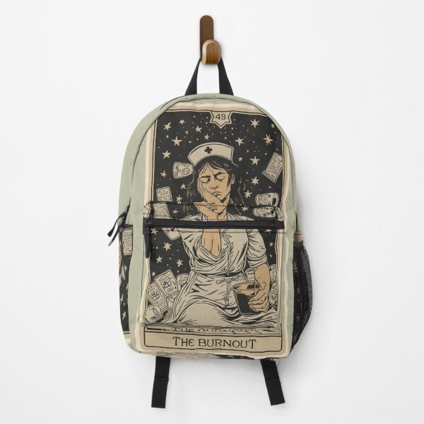 Item preview, The Burnout Nurse Tarot Card | Funny Healthcare Worker Sticker designed and sold by VectorJoy.