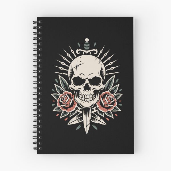 Item preview, Vintage Skull Dagger Roses Weathered Traditional Tattoo Art designed and sold by Say It With Ink.