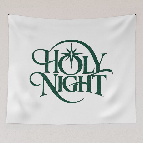 Item preview, Holy Night Elegant Typography Christmas Tee designed and sold by PhylonBoxx.