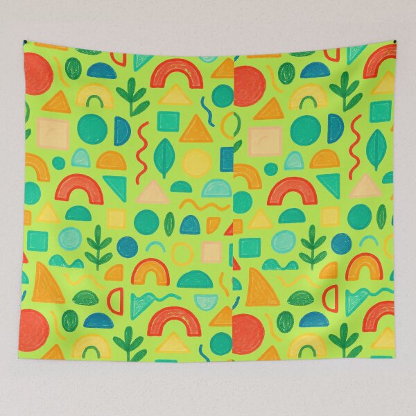 Item preview, Cute Pastel Lime Green Abstract Crayon Shapes Pattern designed and sold by creativerooney.
