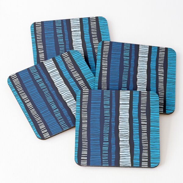 Item preview, Teal Blue And Aqua Tropical Abstract Line Design designed and sold by DEC02.