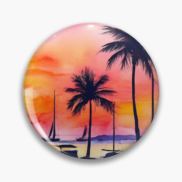 Item preview, Tropical Sunset Ocean Cove With Sailboats Digital Art  designed and sold by DEC02.
