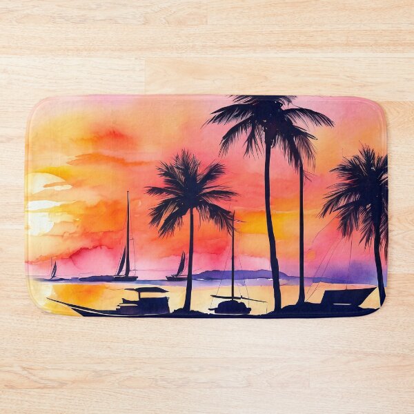 Item preview, Tropical Sunset Ocean Cove With Sailboats Digital Art  designed and sold by DEC02.