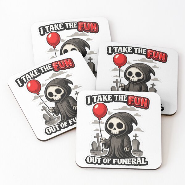 Item preview, They Take the Fun Out of Funeral Grim Reaper Art designed and sold by Cartoon Catacombs.