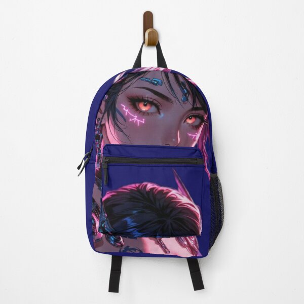 Item preview, Cyberpunk Neon Tech Siren – Glowing Orange Eyes & Cyber Tattoos designed and sold by RadaQueen.