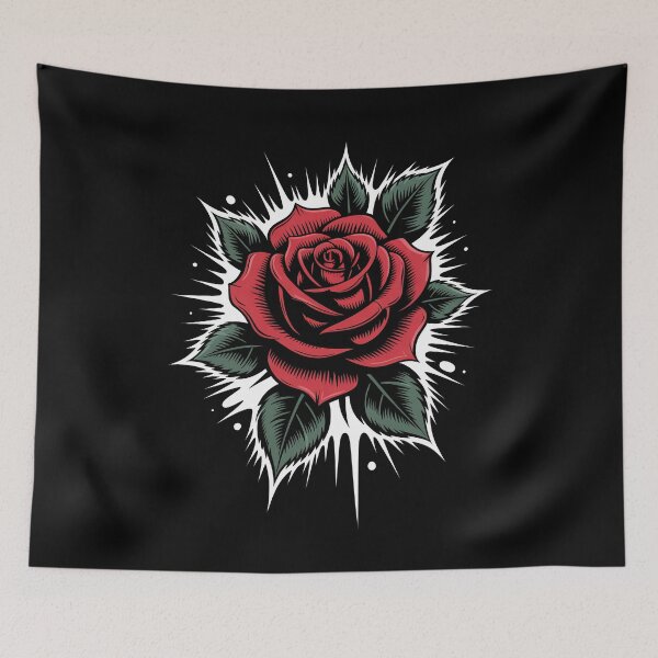 Item preview, Goth Rose Spikey Burst Tattoo Art Dark Floral Design designed and sold by Say It With Ink.