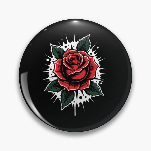 Item preview, Rose Head Splatter Background Tattoo Art Gothic Floral designed and sold by Say It With Ink.