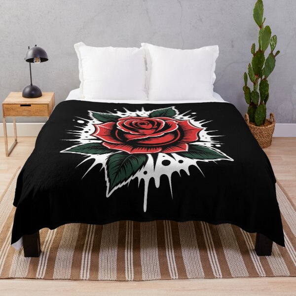 Item preview, Rose Head Splatter Background Tattoo Art Gothic Floral designed and sold by Say It With Ink.