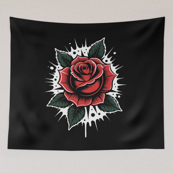 Item preview, Rose Head Splatter Background Tattoo Art Gothic Floral designed and sold by Say It With Ink.