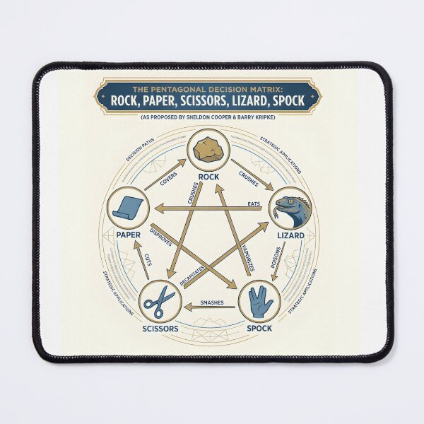 Item preview, The Pentagonal Decision Matrix Rock Paper Scissors Lizard Spock designed and sold by Greemo03.