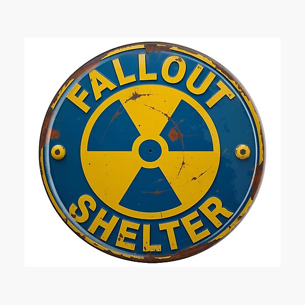 Item preview, Fallout Shelter Sign – Cold War Nuclear Shelter Symbol designed and sold by PIXEL POP DESIGNS - Beyond the Norm!.