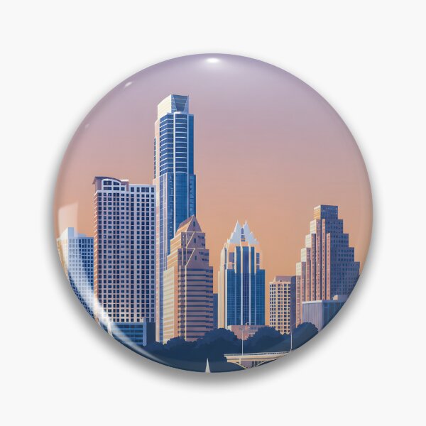 Item preview, Austin Texas Art Illustration Modern Cityscape Cultural Landmark Design designed and sold by ArtsyGlaze.