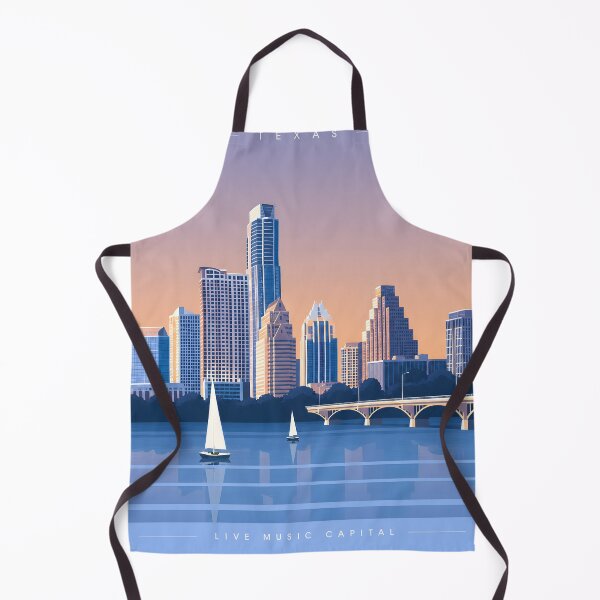 Item preview, Austin Texas Art Illustration Modern Cityscape Cultural Landmark Design designed and sold by ArtsyGlaze.
