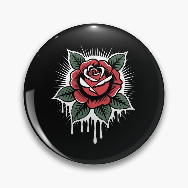Item preview, Rose Head Starburst Drip Tattoo Art Gothic Floral Design designed and sold by Say It With Ink.