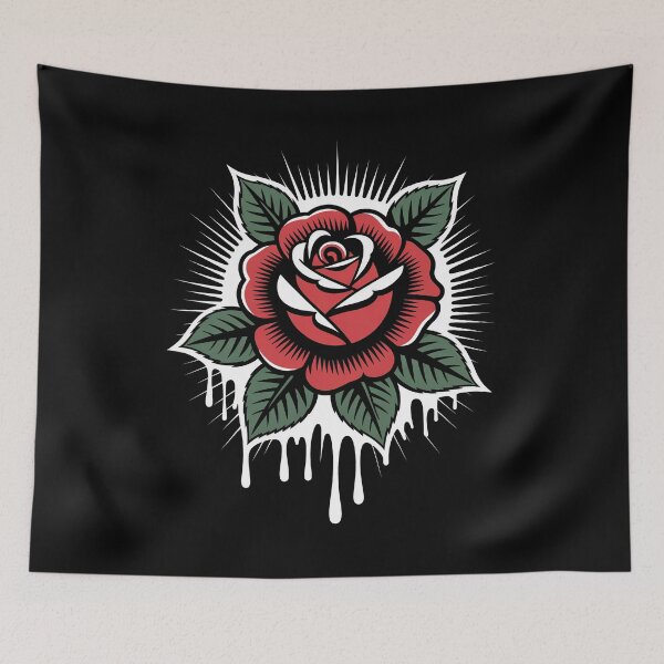 Item preview, Rose Head Starburst Drip Tattoo Art Gothic Floral Design designed and sold by Say It With Ink.