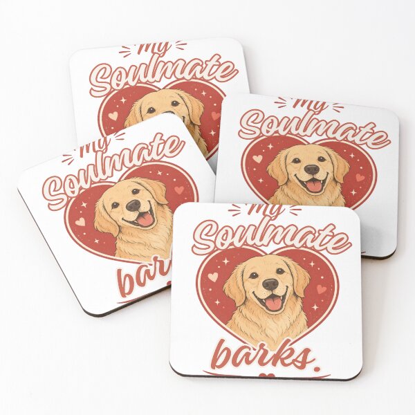 Item preview, My Soulmate Barks Dog Lover Golden Retriever Design designed and sold by Petverse.art.