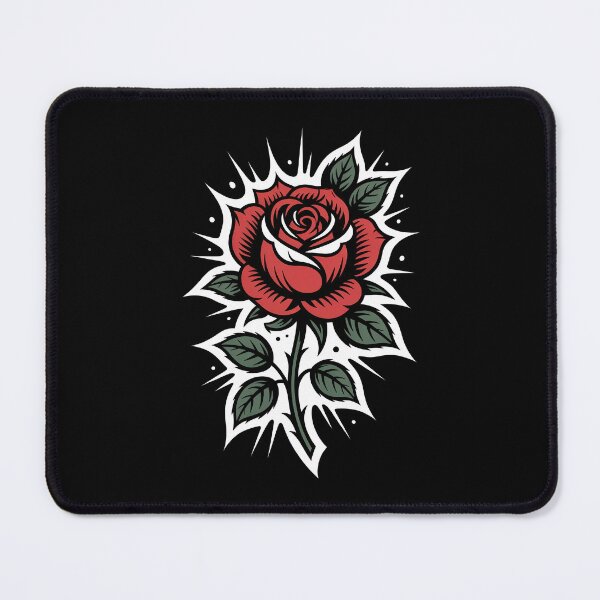Item preview, Single Curved Rose Gothic Background Tattoo Art Floral designed and sold by Say It With Ink.