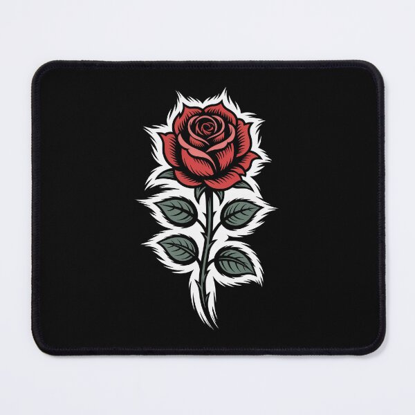 Item preview, Single Gothic Rose Feathered Background Dark Tattoo Art designed and sold by Say It With Ink.