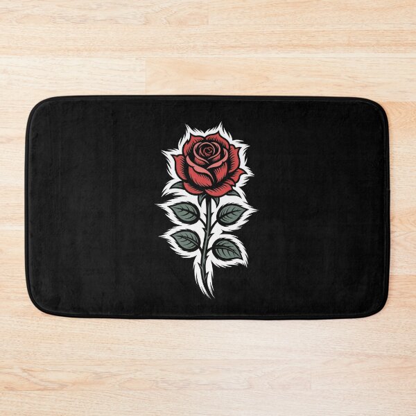 Item preview, Single Gothic Rose Feathered Background Dark Tattoo Art designed and sold by Say It With Ink.