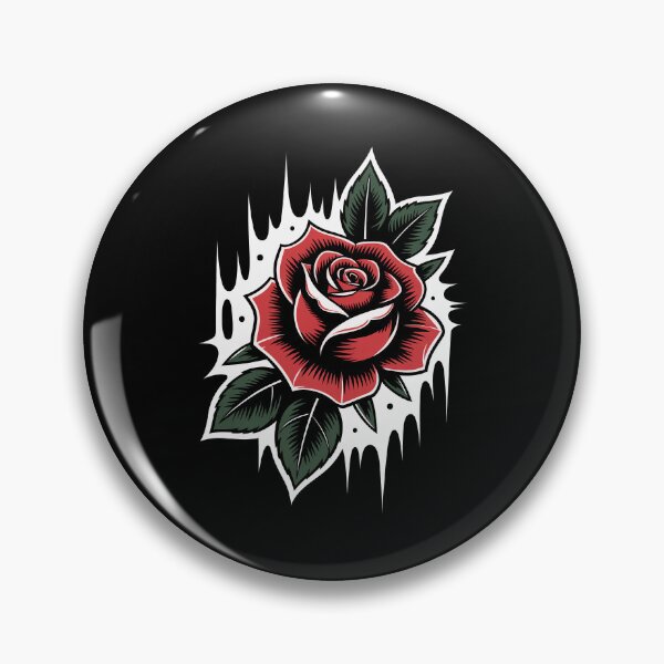 Item preview, Single Rose Head Gothic Background Tattoo Floral Dark Art designed and sold by Say It With Ink.