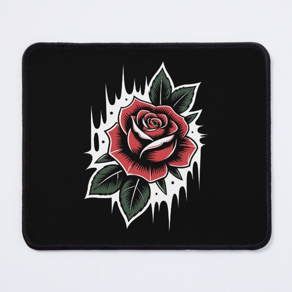 Item preview, Single Rose Head Gothic Background Tattoo Floral Dark Art designed and sold by Say It With Ink.