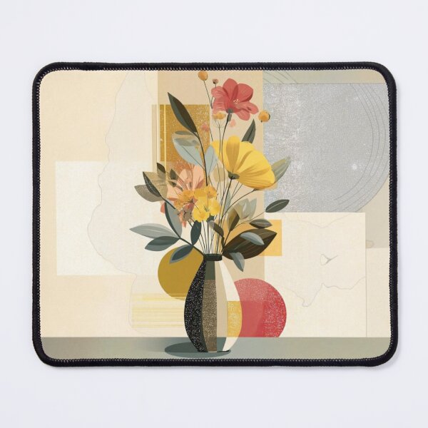 Item preview, Abstract painting of a vase with colorful flowers designed and sold by Art-spree.