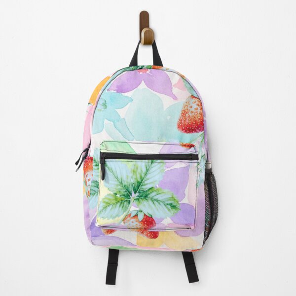 Item preview, Watercolor Strawberry and Pastel Floral Pattern designed and sold by creativerooney.