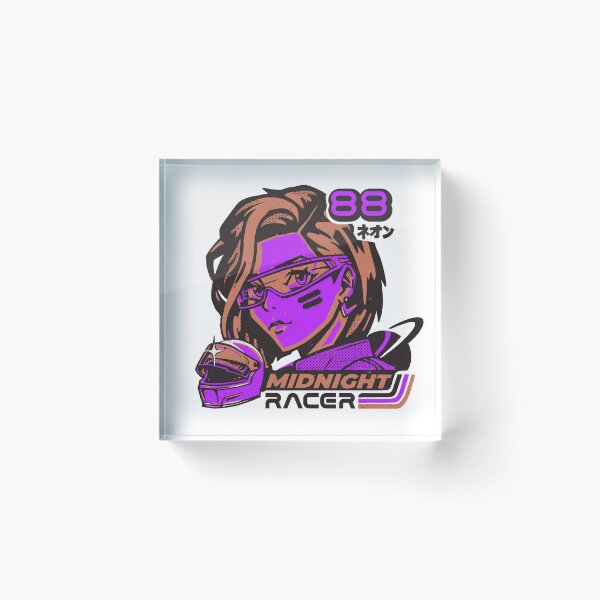 Item preview, Midnight Racer 88 – Neon Anime Girl Racing Print | JDM Streetwear Graphic Tee designed and sold by Cataverse.