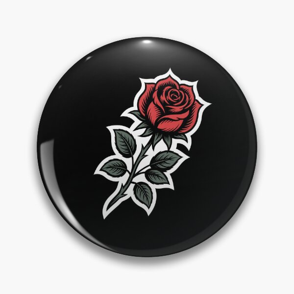 Item preview, Angled Single Red Rose Sticker Style Tattoo Art Floral designed and sold by Say It With Ink.