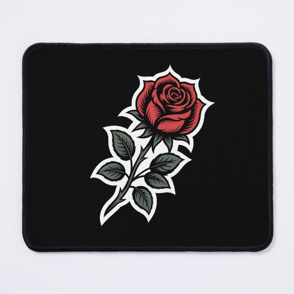 Item preview, Angled Single Red Rose Sticker Style Tattoo Art Floral designed and sold by Say It With Ink.