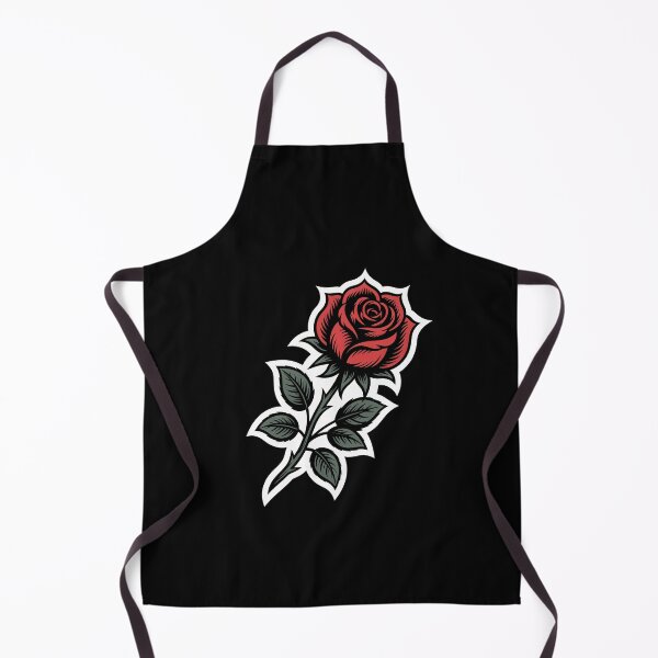 Item preview, Angled Single Red Rose Sticker Style Tattoo Art Floral designed and sold by Say It With Ink.