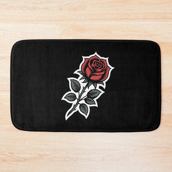 Item preview, Angled Single Red Rose Sticker Style Tattoo Art Floral designed and sold by Say It With Ink.