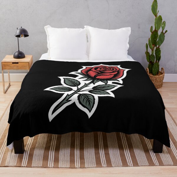 Item preview, Angled Single Red Rose Sticker Style Tattoo Art Floral designed and sold by Say It With Ink.