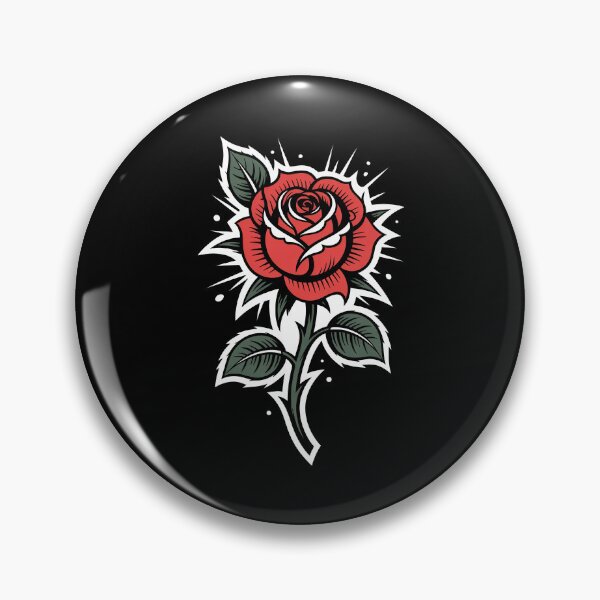 Item preview, Single Red Rose Sticker Style Classic Tattoo Floral Art designed and sold by Say It With Ink.