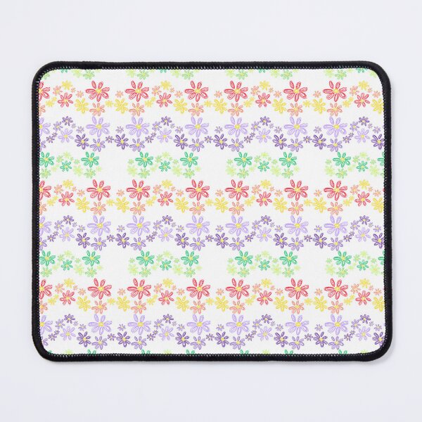 Item preview, Colorful Hand-Drawn Daisy Pattern — Rainbow Floral on Black, Boho Wildflower Art designed and sold by DonnaRaine.