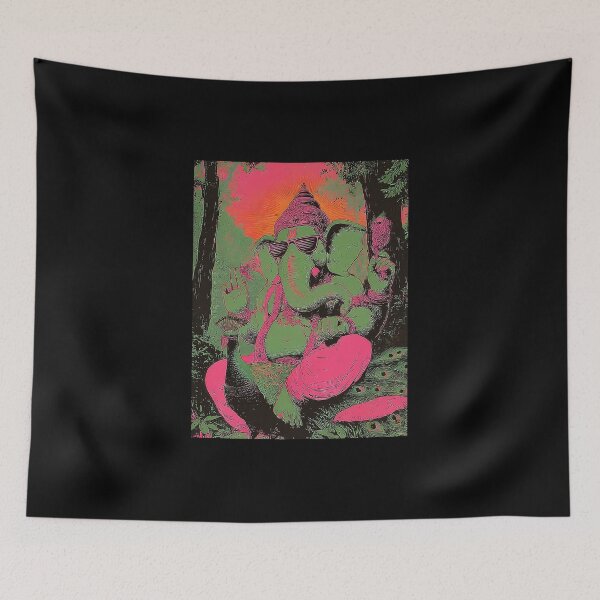 Item preview, Ganesha Confident Path Psychedelic Peacock Pop Art designed and sold by PANNARUK THAILAND.