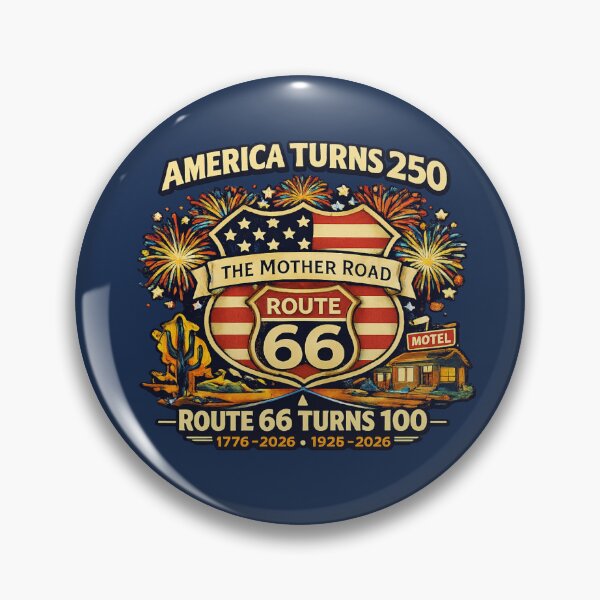 Item preview, America Turns 250 Route 66 Turns 100 Shirt – Vintage Mother Road Patriotic 2026 Design designed and sold by ParfaitPrints.