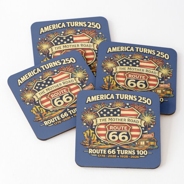 Item preview, America Turns 250 Route 66 Turns 100 Shirt – Vintage Mother Road Patriotic 2026 Design designed and sold by ParfaitPrints.